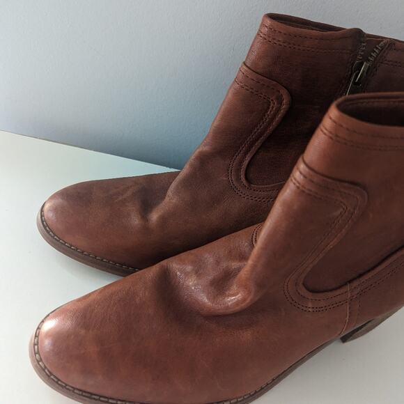 Women's Arturo Chiang Masin Western Bootie Leather Brown Size 9.5 - Picture 7 of 9